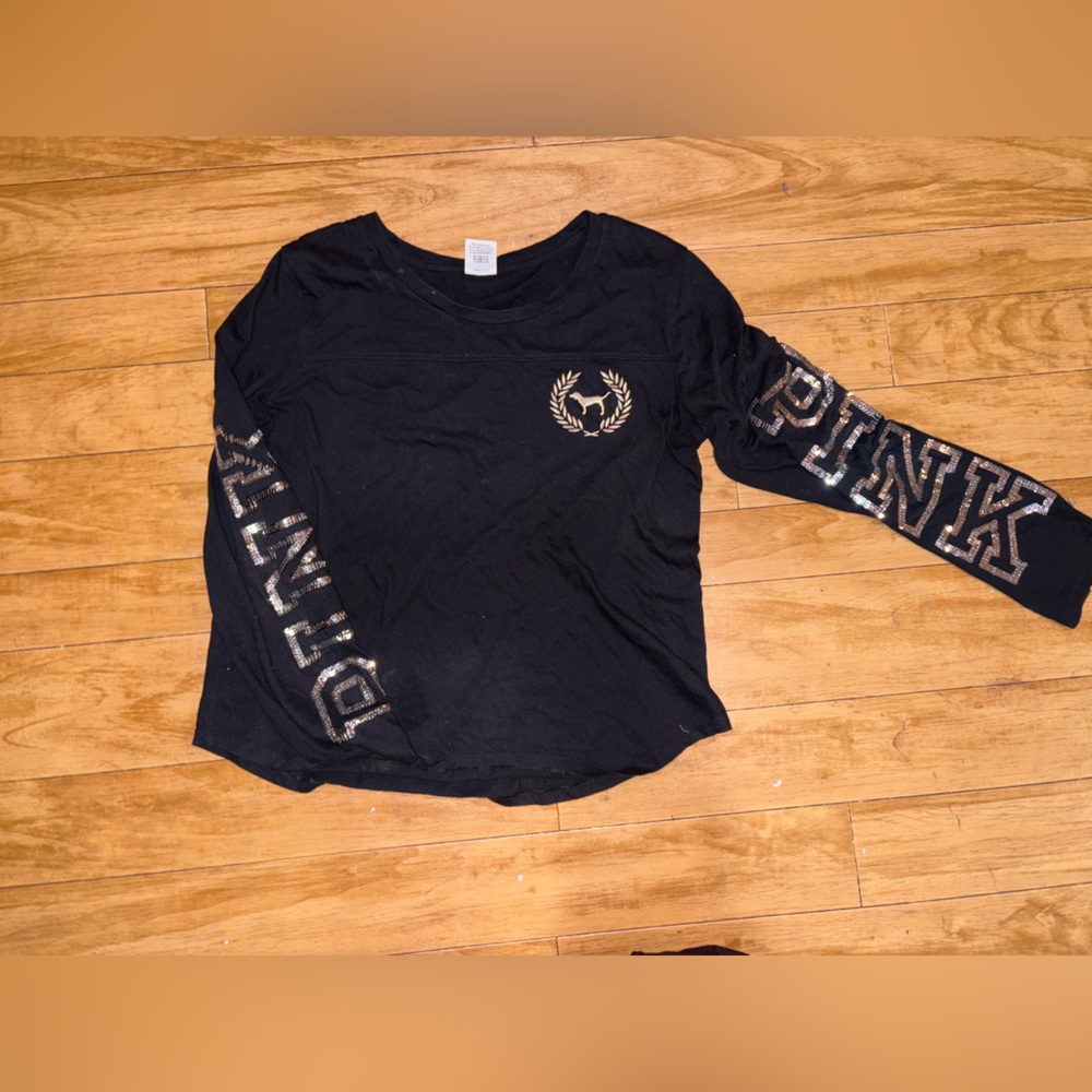 PINK Victoria's Secret Black Long Sleeve Shirt